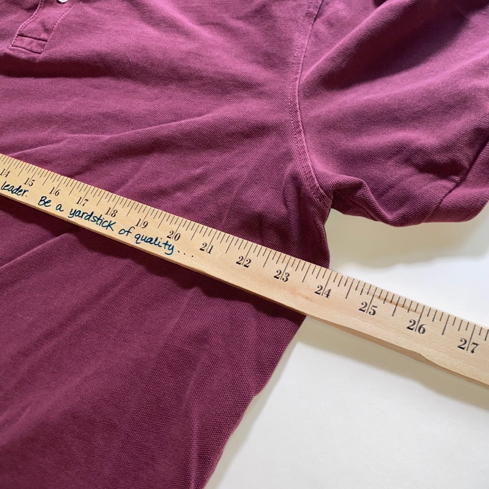 Merona Ultimate Polo Mens XL Burgundy Short Sleeve Pique Knit Shirt L222 - Picture 3 of 7